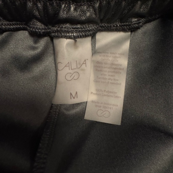 CALIA by Carrie Underwood Faux Leather Joggers in Black - Picture 3 of 3